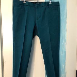 Banana Republic Sloan crop pants 12 Petite teal